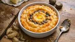 Creamy sweet potato & potato mash with toasted pumpkin seeds (extra-smooth every time)